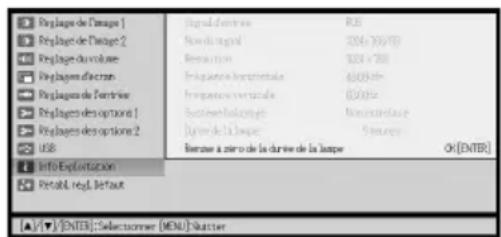 CASIO XJS53 - Pour vérifier la durée de service actuelle de la lampe - 1