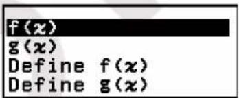 CASIO fx570CW - Enregistrement et utilisation des équations de définition pour f(x) et g(x) - 1