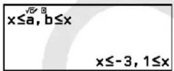 CASIO fx570CW - Procédure générale pour effectuer un calcul d'inégalité - 4