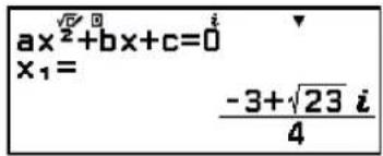 CASIO fx570CW - Conversion d'une solution complexe en coordonnées rectangulaires ou polaires - 1