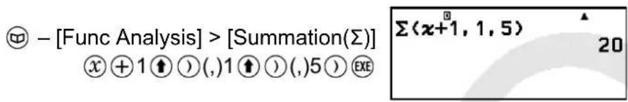 CASIO fx570CW - Exemple de calcul de Σ - 2
