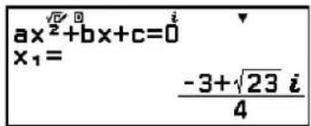 CASIO fx570CW - Conversion d'une solution complexe en coordonnées rectangulaires ou polaires - 3