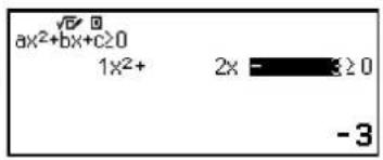 CASIO fx570CW - Procédure générale pour effectuer un calcul d'inégalité - 3