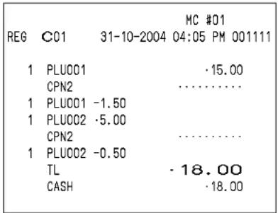 CASIO QT6100 - Enregistrement de coupons avec CPN2 (touche de coupon 2) - 2