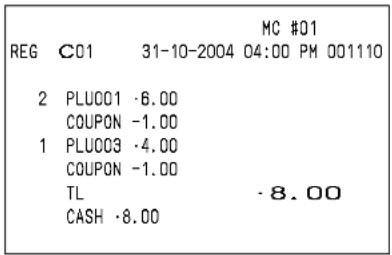 CASIO QT6100 - Enregistrement de coupons avec COUPON (touche de coupon) - 2