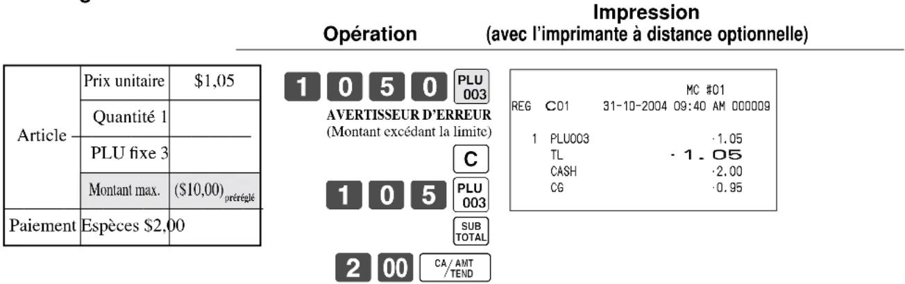 CASIO QT6100 - Verrouillage d'un montant maximal - 1