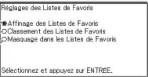 CASIO EWF300C - Paramétrage de l'affi chage de la liste de Favoris - 2