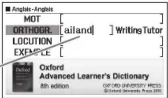 CASIO EWF300C - Vérifi cation de l'orthographe et recherche d'une forme originale (Correcteur orthographique/Recherche de forme originale) - 1