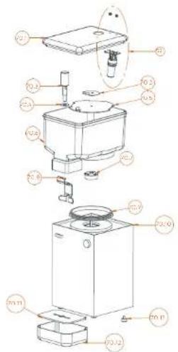 Technical diagram of a coffee maker with labeled parts in Chinese