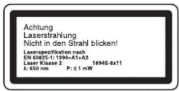 PARKSIDE ZKGS 2100 UG - Sicherheitshinweise zum Laser - 2
