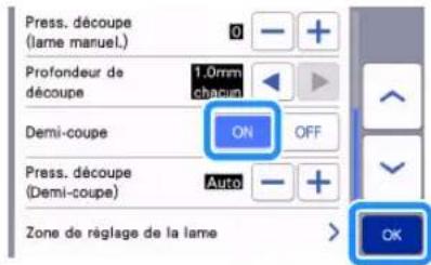 BROTHER ScanNCut SDX900 - ■Réglages des demi-coupes (découpes par effleurement) - 2