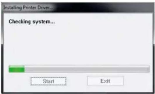 Installing Printer Driver... Checking system... Start Exit
