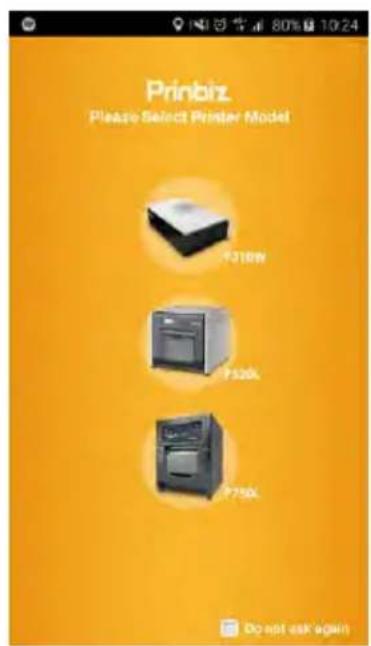 Prinbiz Please Select Printer Model F218W F520X F750X Do not ask again