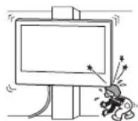 SONY XR77A80L - Nemontuokite prie sienos tvirtinamo laikiklio ant sienos tokioje vietoje, kur TV kampai arba šonai išsikištų už sienos paviršiaus. - 1