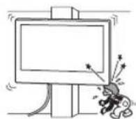 SONY XR77A80L - Installeer de wandmontagesteun niet op een muuroppervlak waarbij de hoeken of de zijkanten van de tv de wand niet raken. - 1