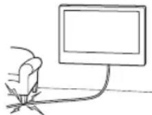 SONY XR77A80L - Айнымалы ток сымы немесе қосу кабелі қысылып қалмауы керек. - 1