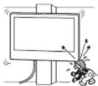 SONY XR77A80L - A fali konzolt ne szerelje fel olyan helyen, ahol a tv-készülék sarkai vagy oldalai kilóghatnak a fal síkjából. - 1
