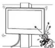 SONY XR77A80L - Monter ikke beslaget til vægmontering på flader, hvor TV'ets hjørner eller sider stikker frem. - 1