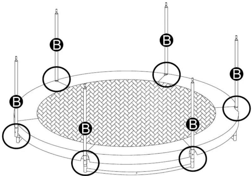 Technical diagram showing a mechanical assembly with numbered components and directional arrows indicating motion or force.