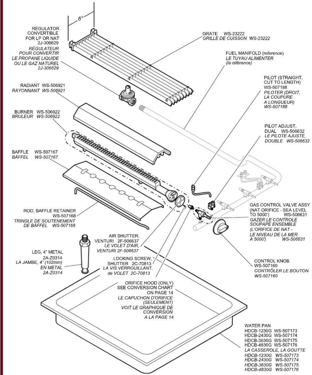 Wells HDCB3630G - EXPLODED VIEW & PARTS LIST LA VUE EXPLOSEE & LES PARTIES ENUMERENT - 1