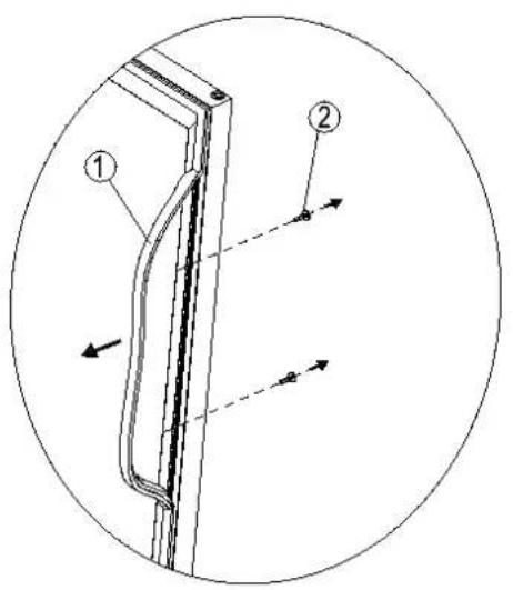 Avanti WCB52T3S - Installing the stainless steel handle - 1