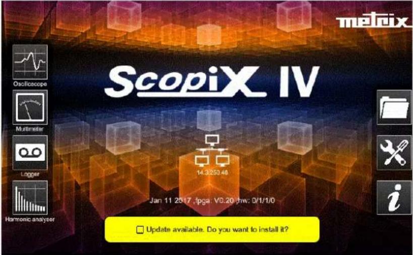 METRIX ScopiX IV OX9104 - Mise à jour du firmware des programmes internes - 1