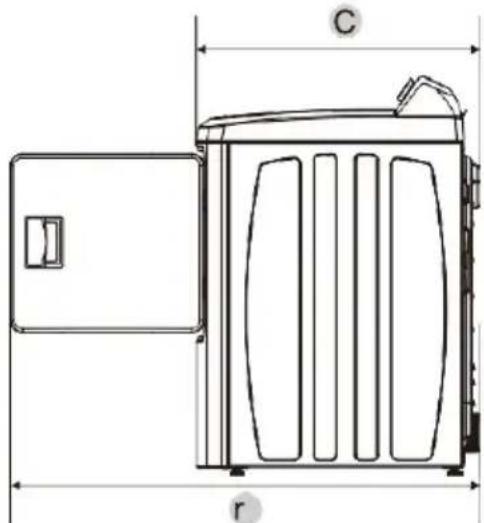 Avanti SGD67D0WG - Distances minimales entre le sèche-linge et les murs adjacents ou autres superficies : - 2