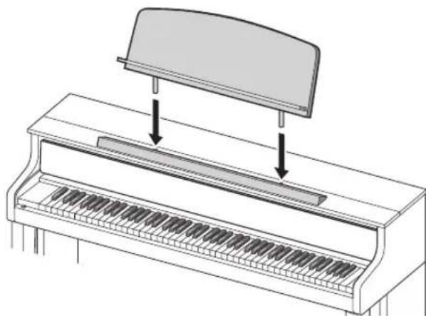 CASIO Celviano GP300 - Installer le pupitre de musique et le porte-casque d'écoute - 1