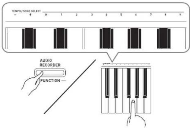 CASIO Privia PXA800BN - Tout en tenant le bouton FUNCTION sont enfoncé, appuyez sur la touche de chargement sur le clavier. - 2