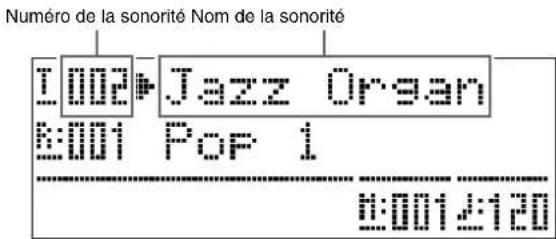 CASIO Celviano AP6BP - Utilisez la « Liste des sonorités » (page A-1) pour rechercher le groupe et le numéro de la sonorité souhaitée. - 2