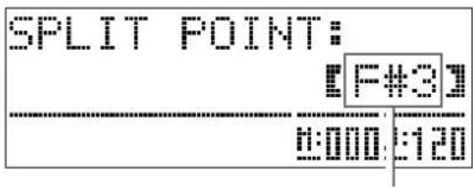 CASIO Celviano AP6BP - Appuyez sur le bouton 30 (SPLIT) jusqu'à ce l'écran de réglage du point de partage suivant apparaisse. - 1