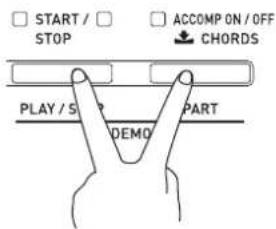 CASIO Celviano AP6BP - Tout en tenant le bouton ⑦ (PART) enfoncé, appuyez sur le bouton ⑥ (PLAY/STOP). - 1