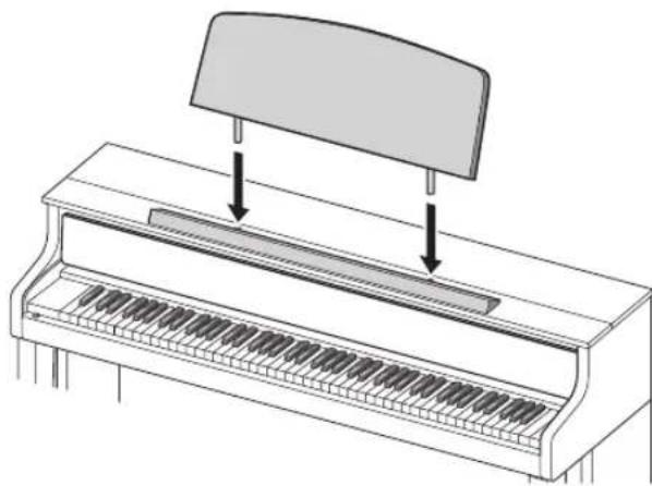 CASIO Celviano GP400 - Installer le pupitre de musique et le porte-casque d'écoute - 1