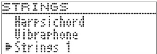 CASIO Celviano GP400 - Sur l'écran d'accueil (page FR-8), utilisez les touches directionnelles √ et ∧ pour sélectionner le nom de sonorité souhaité. - 1