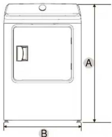 Avanti SED67D0W - Minimum clearances between the dryer and adjacent walls or other surfaces: - 1