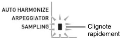 AUTO HARMONIZE ARPEGGIATOR SAMPLING Clignote rapidement
