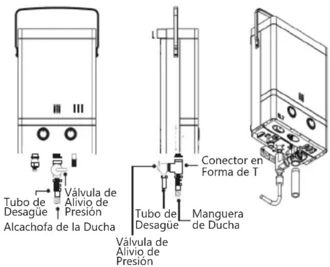 Tubo de Desagüe Válvula de Alivio de Presión Alcachofa de la Ducha Válvula de Desagüe Conector en Forma de T Tubo de Desagüe Manguera de Ducha Válvula de Alivio de Presión