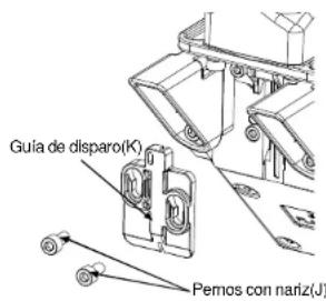 Guía de disparo(K) Pemos con nariz(J)