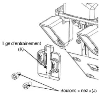 Tige d'entraînement (K) Boulons « nez »(J)