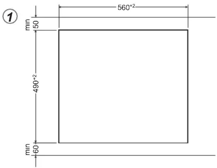 AMICA BOXI 955 000 SM - Voorbereiding van het werkblad voor inbouw van de kookplaat. - 1