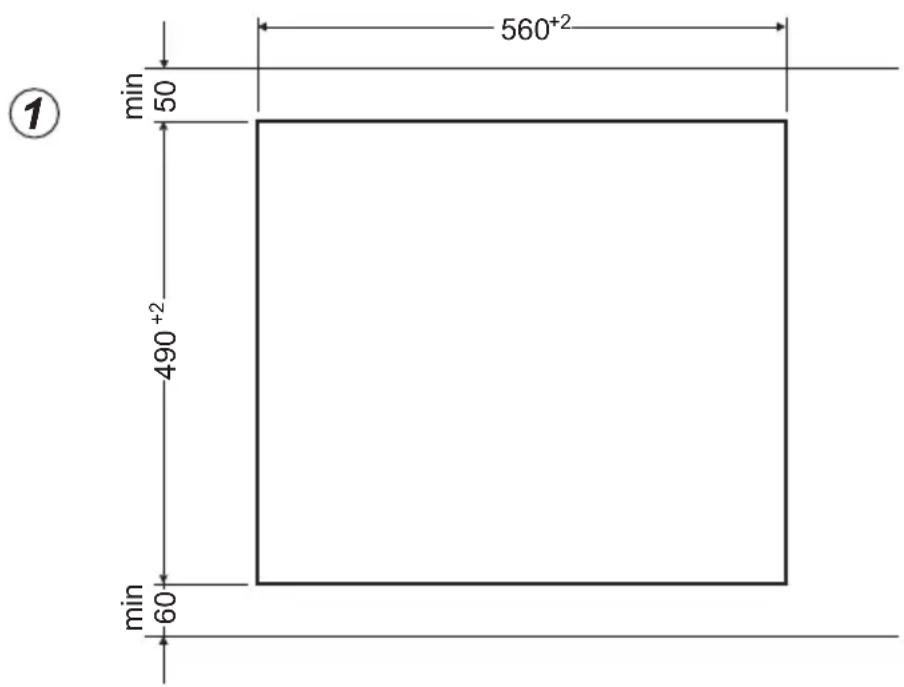 AMICA EHCX 933 130 S - Vorbereitung der Arbeitsplatte der Küchenmöbel für den Einbau des Kochfelds - 1