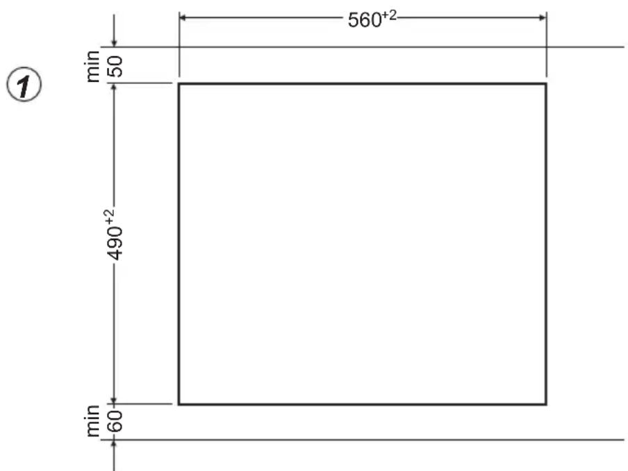AMICA EHCX 933 130 S - Préparation du dessus du meuble pour l'aménagement par la plaque - 1