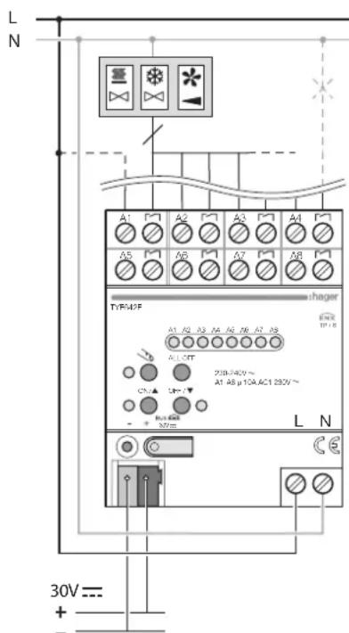 HAGER TYF642F - Schéma de raccordement (Fig. 3) - 1