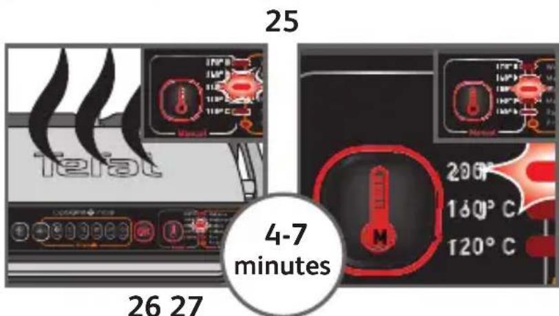 TEFAL Optigrill+ Initial GC706D - Cuisson manuelle – selectionnez une température et préchauffez avant la cuisson : - 4