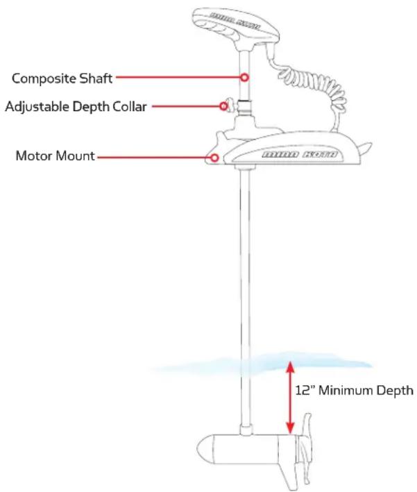 Minn Kota Terrova - ADJUSTING THE DEPTH OF THE MOTOR - 1