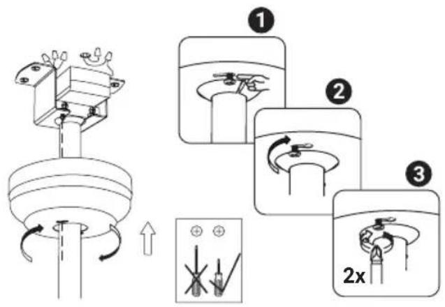 Technical diagram illustrating the step-by-step assembly of a mechanical component with labeled parts and a 2x ratio indicator.