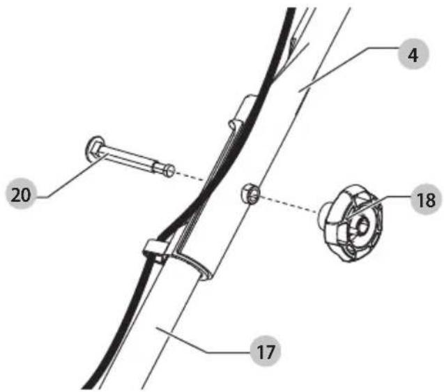 Technical diagram of a mechanical assembly with numbered components, likely for assembly or maintenance instructions.