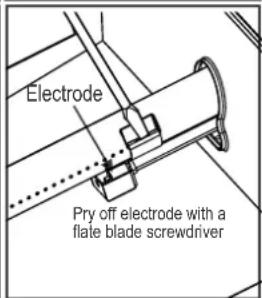 Electrode Pry off electrode with a flate blade screwdriver