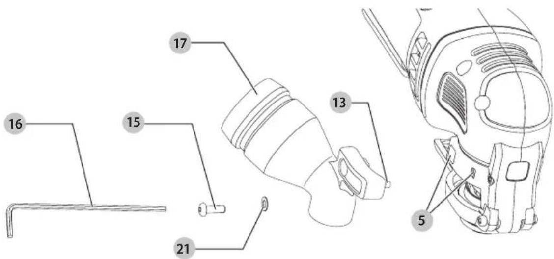 Technical diagram of a medical device with numbered parts labeled for identification.