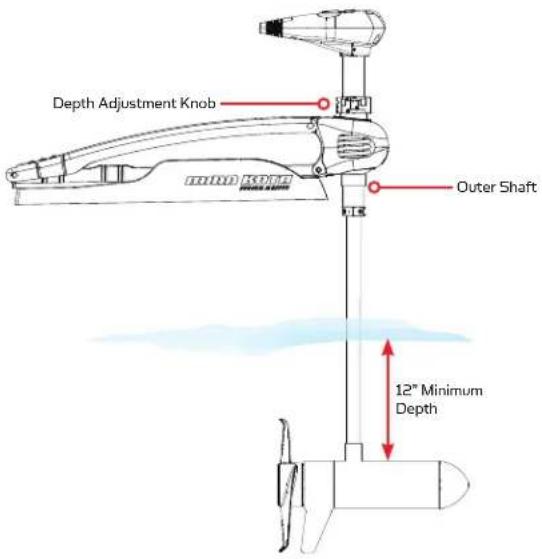 Minn Kota Maxxum - ADJUSTING THE DEPTH OF THE MOTOR - 1